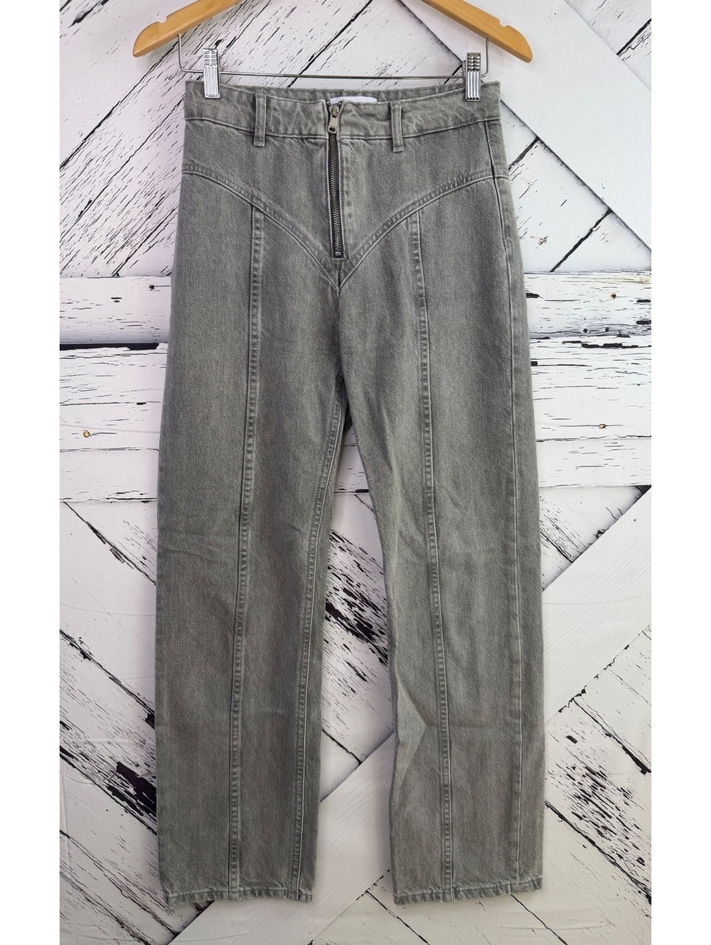 Zara Y2K Grunge Edgy TRF High-Waisted Straight Leg Jeans Seam Detail Women’s 2
